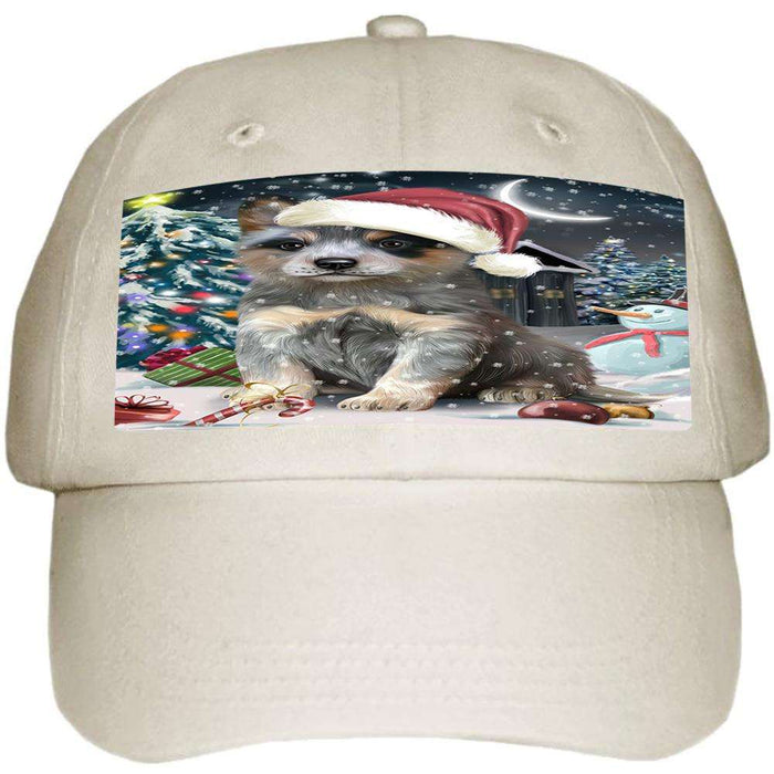 Have a Holly Jolly Blue Heeler Dog Christmas Ball Hat Cap HAT58653