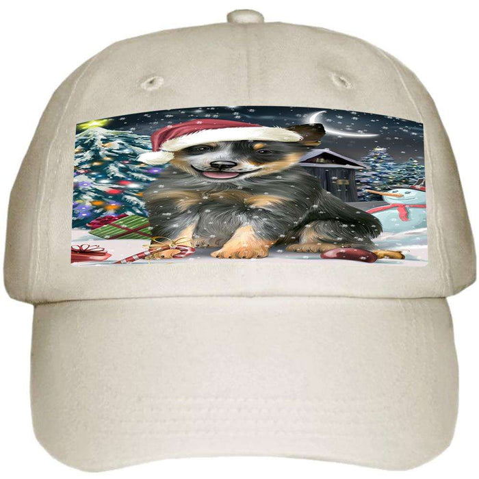 Have a Holly Jolly Blue Heeler Dog Christmas Ball Hat Cap HAT58659