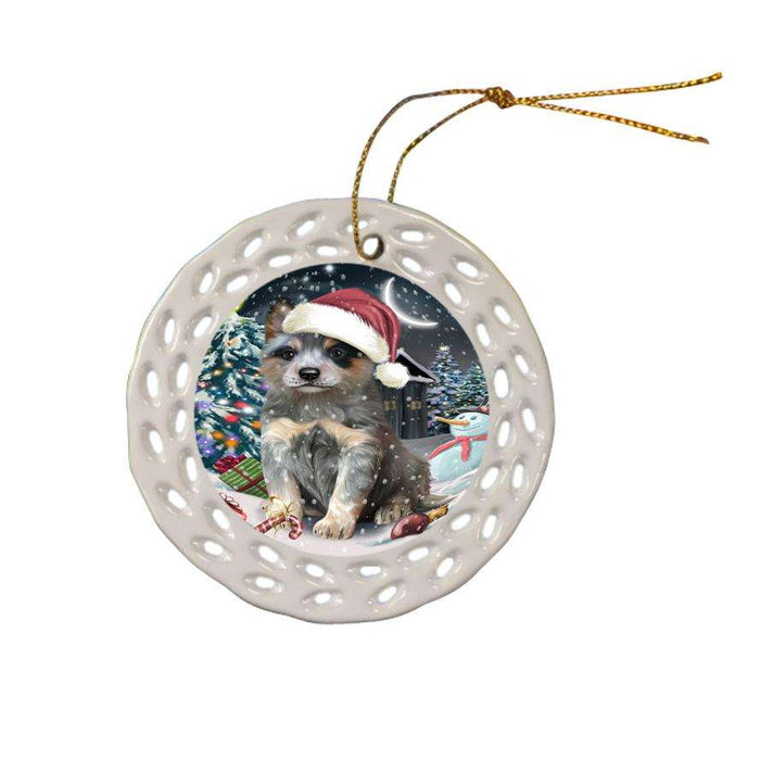 Have a Holly Jolly Blue Heeler Dog Christmas  Ceramic Doily Ornament DPOR51640