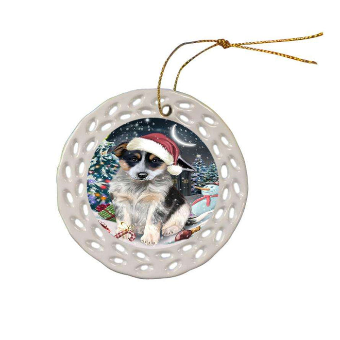 Have a Holly Jolly Blue Heeler Dog Christmas  Ceramic Doily Ornament DPOR51641