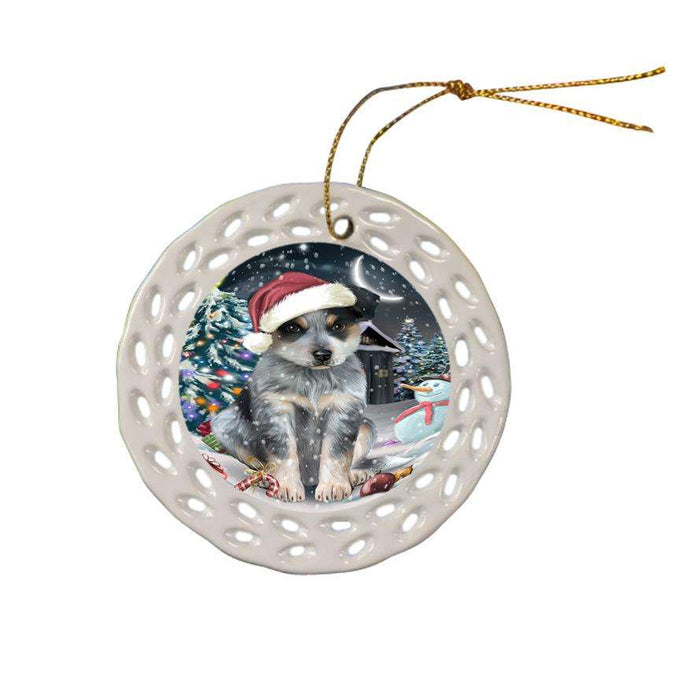Have a Holly Jolly Blue Heeler Dog Christmas  Ceramic Doily Ornament DPOR51643