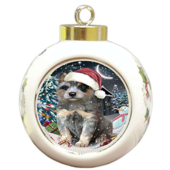 Have a Holly Jolly Blue Heeler Dog Christmas  Round Ball Christmas Ornament RBPOR51640