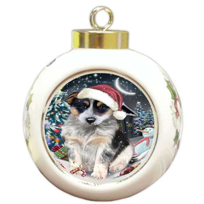 Have a Holly Jolly Blue Heeler Dog Christmas  Round Ball Christmas Ornament RBPOR51641