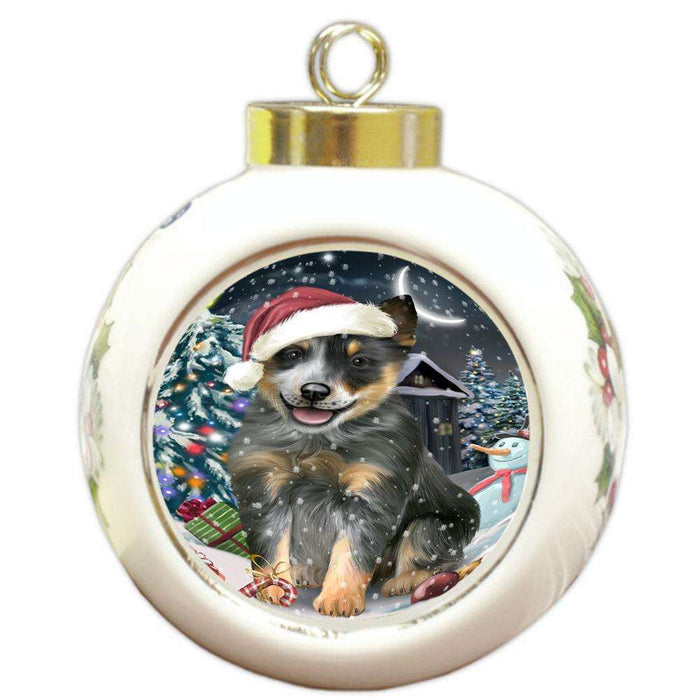 Have a Holly Jolly Blue Heeler Dog Christmas  Round Ball Christmas Ornament RBPOR51642