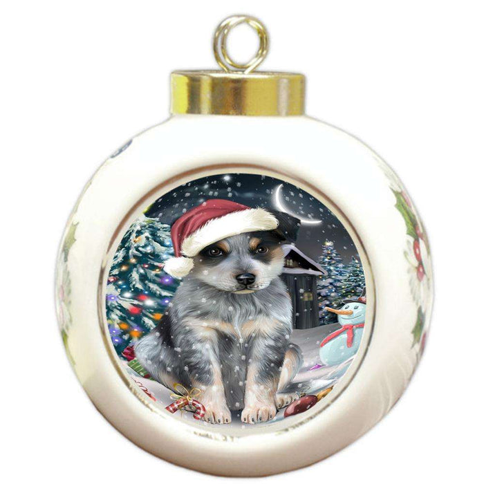 Have a Holly Jolly Blue Heeler Dog Christmas  Round Ball Christmas Ornament RBPOR51643