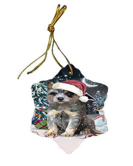 Have a Holly Jolly Blue Heeler Dog Christmas  Star Porcelain Ornament SPOR51631