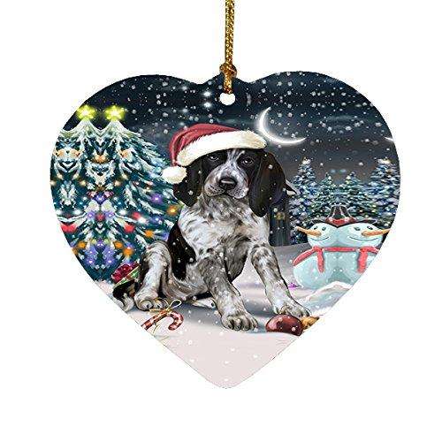 Have a Holly Jolly Bluetick Coonhound Dog Christmas Heart Ornament POR1868