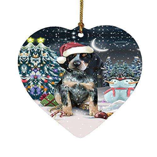 Have a Holly Jolly Bluetick Coonhound Dog Christmas Heart Ornament POR1869