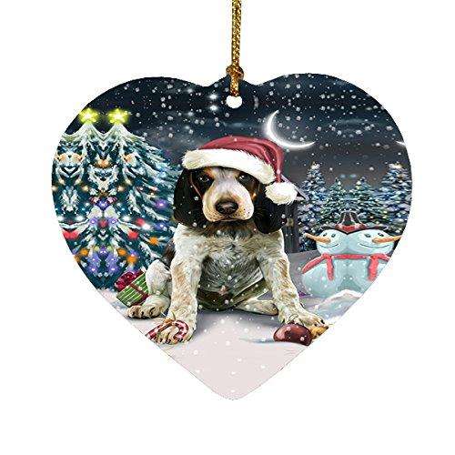 Have a Holly Jolly Bluetick Coonhound Dog Christmas Heart Ornament POR1870