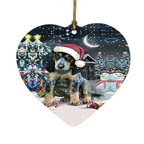 Have a Holly Jolly Bluetick Coonhound Dog Christmas Heart Ornament POR1871