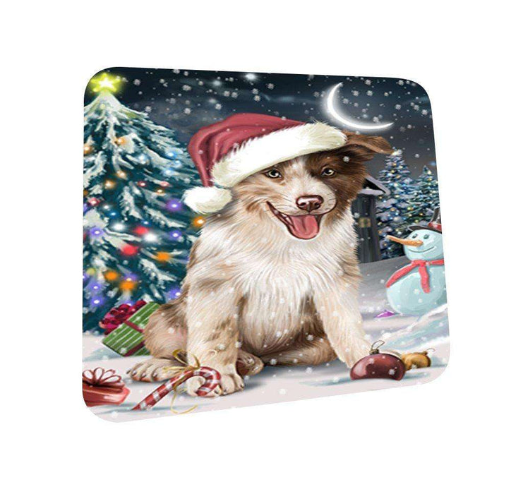 Have a Holly Jolly Border Collie Dog Christmas Coasters CST632 (Set of 4)