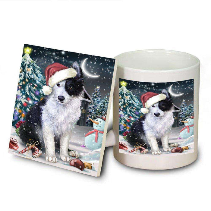Have a Holly Jolly Border Collie Dog Christmas Mug and Coaster Set MUC0090