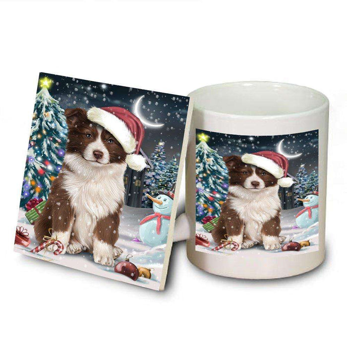 Have a Holly Jolly Border Collie Dog Christmas Mug and Coaster Set MUC0091