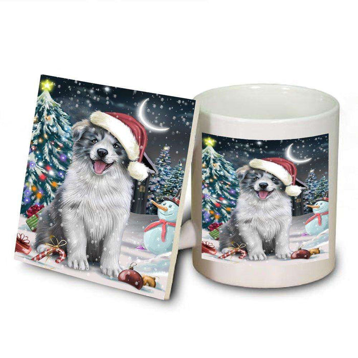 Have a Holly Jolly Border Collie Dog Christmas Mug and Coaster Set MUC0092