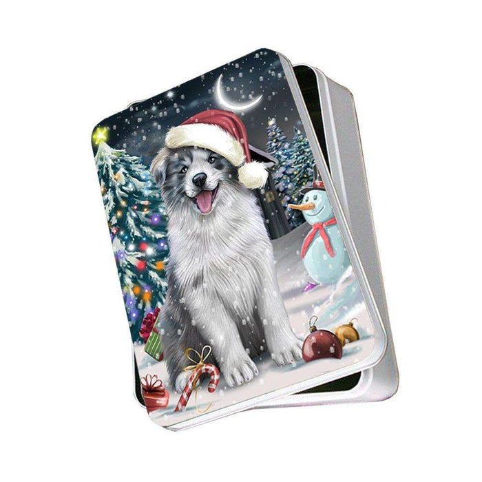 Have a Holly Jolly Border Collie Dog Christmas Photo Storage Tin PTIN0092