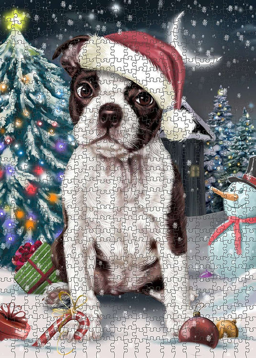 Have a Holly Jolly Boston Terrier Dog Christmas Puzzle with Photo Tin PUZL060