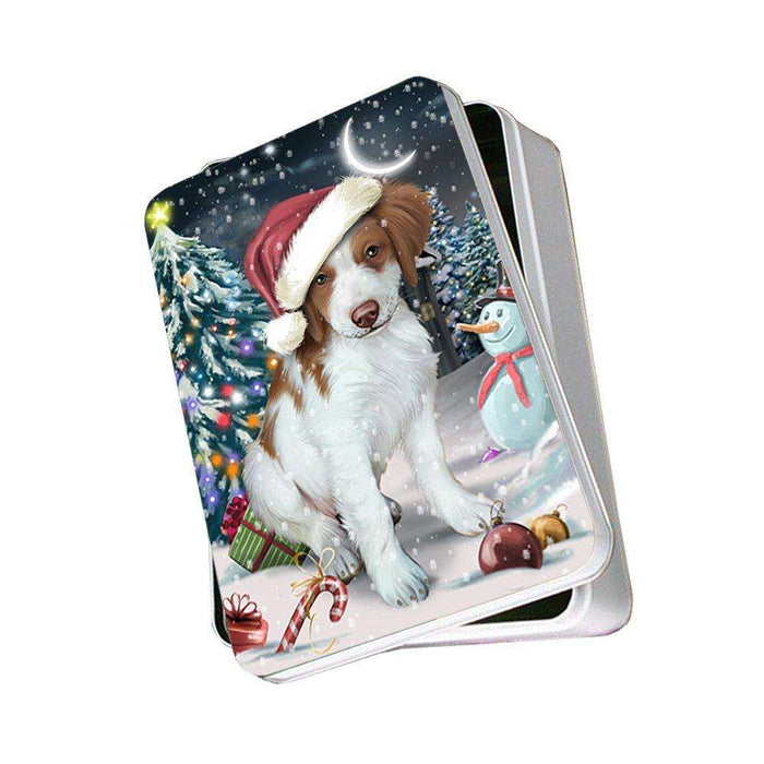 Have a Holly Jolly Brittany Spaniel Dog Christmas Photo Storage Tin PTIN0201