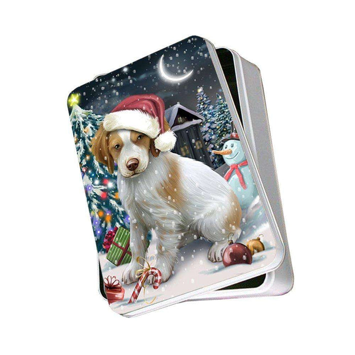 Have a Holly Jolly Brittany Spaniel Dog Christmas Photo Storage Tin PTIN0203