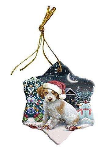 Have a Holly Jolly Brittany Spaniel Dog Christmas Star Ornament POR2503