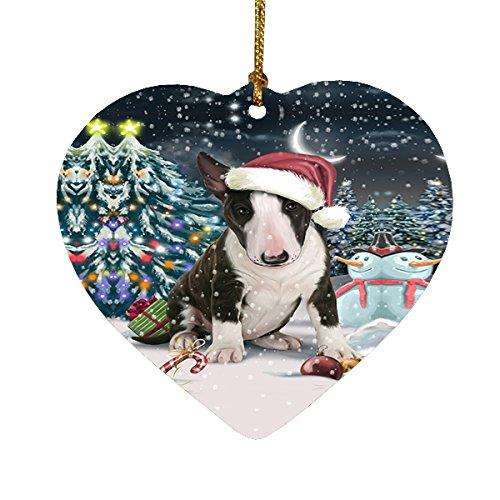 Have a Holly Jolly Bull Terrier Dog Christmas Heart Ornament POR1873