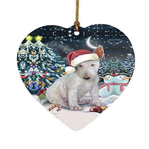 Have a Holly Jolly Bull Terrier Dog Christmas Heart Ornament POR1874