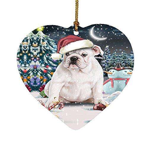 Have a Holly Jolly Bulldog Christmas Heart Ornament POR1800