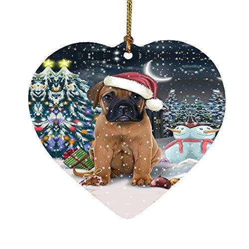 Have a Holly Jolly Bullmastiff Dog Christmas Heart Ornament POR1915