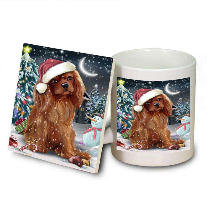 Have a Holly Jolly Cavalier King Charles Spaniel Dog Christmas Mug and Coaster Set MUC0209
