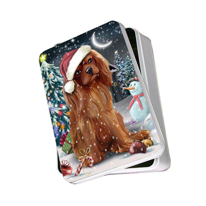 Have a Holly Jolly Cavalier King Charles Spaniel Dog Christmas Photo Storage Tin PTIN0209
