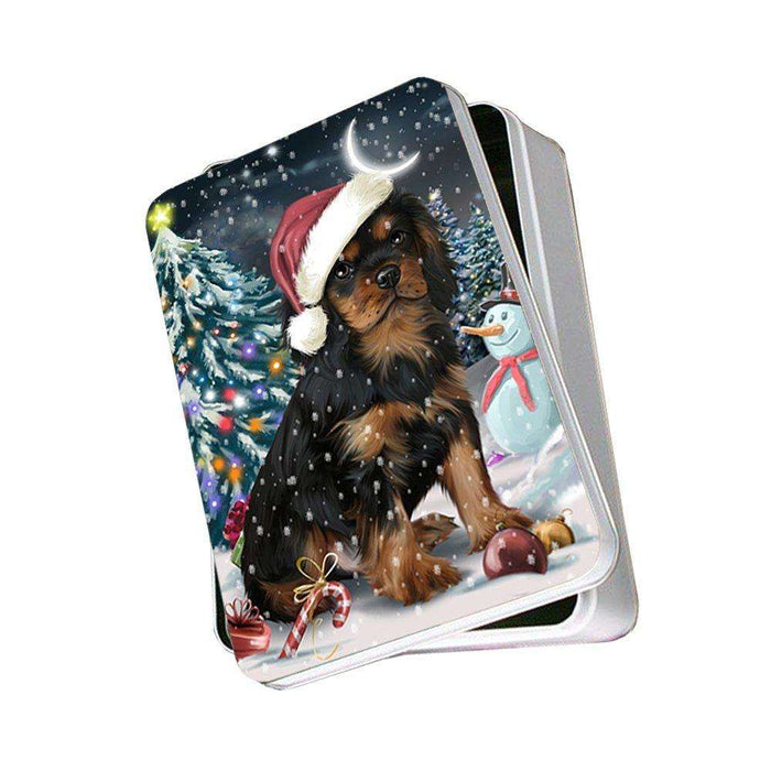 Have a Holly Jolly Cavalier King Charles Spaniel Dog Christmas Photo Storage Tin PTIN0210