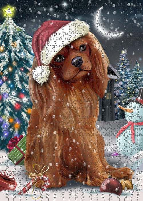 Have a Holly Jolly Cavalier King Charles Spaniel Dog Christmas Puzzle with Photo Tin PUZL126