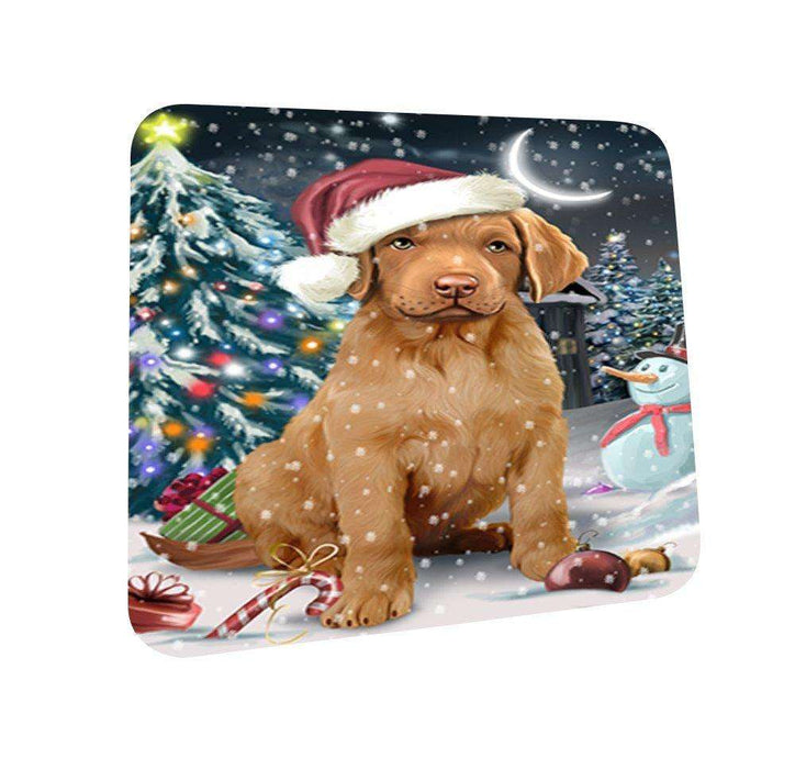Have a Holly Jolly Chesapeake Bay Retriever Dog Christmas Coasters CST119 (Set of 4)