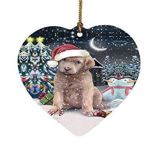 Have a Holly Jolly Chesapeake Bay Retriever Dog Christmas Heart Ornament POR1922