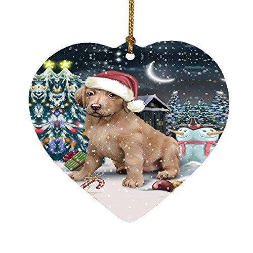 Have a Holly Jolly Chesapeake Bay Retriever Dog Christmas Heart Ornament POR1923