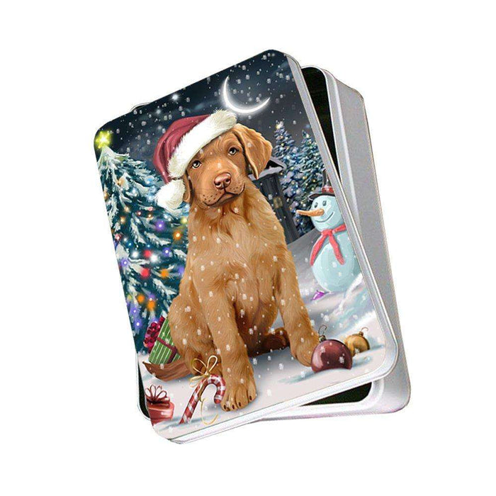 Have a Holly Jolly Chesapeake Bay Retriever Dog Christmas Photo Storage Tin PTIN0213