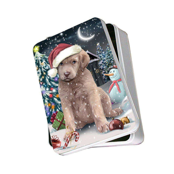Have a Holly Jolly Chesapeake Bay Retriever Dog Christmas Photo Storage Tin PTIN0215
