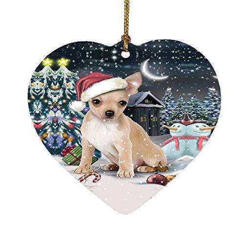 Have a Holly Jolly Chihuahua Dog Christmas Heart Ornament POR1812