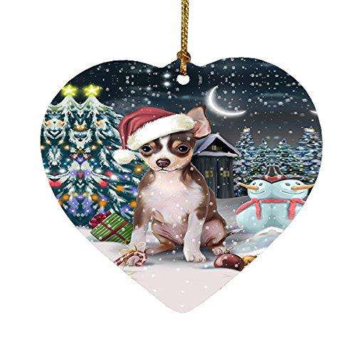 Have a Holly Jolly Chihuahua Dog Christmas Heart Ornament POR1813