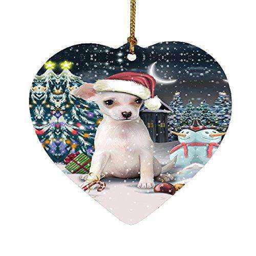 Have a Holly Jolly Chihuahua Dog Christmas Heart Ornament POR1814