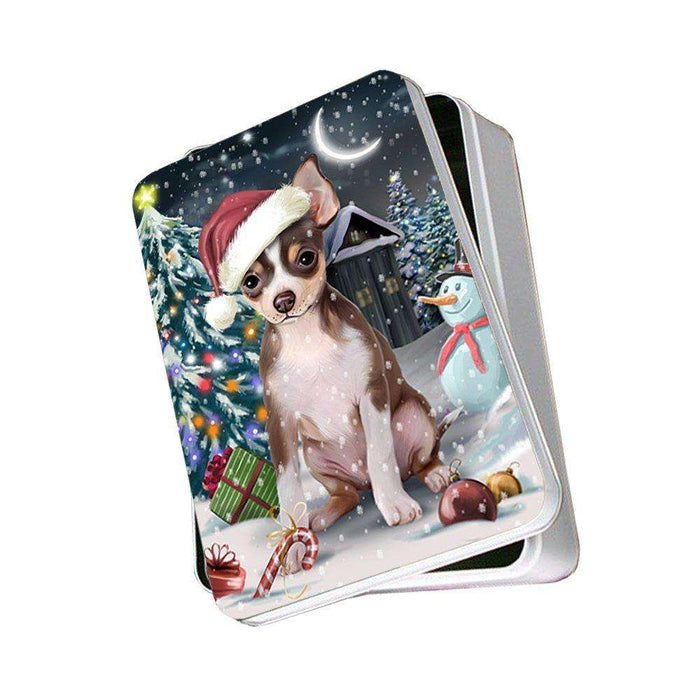 Have a Holly Jolly Chihuahua Dog Christmas Photo Storage Tin PTIN0106