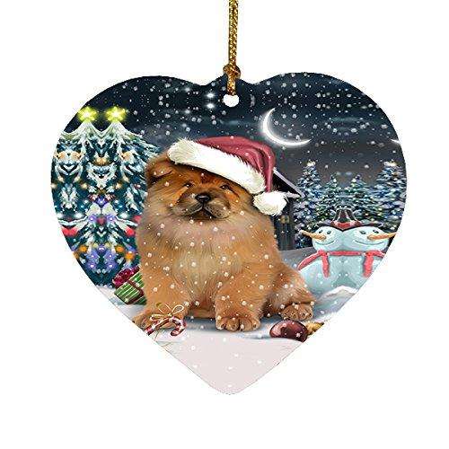 Have a Holly Jolly Chow Chow Dog Christmas Heart Ornament POR1819