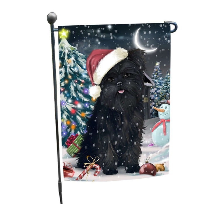 Have a Holly Jolly Christmas Affenpinschers Dog in Holiday Background Garden Flag D131