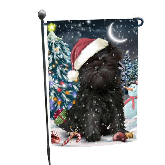 Have a Holly Jolly Christmas Affenpinschers Dog in Holiday Background Garden Flag D133