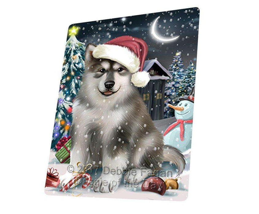 Have a Holly Jolly Christmas Alaskan Malamute Dog in Holiday Background Large Refrigerator / Dishwasher Magnet D055