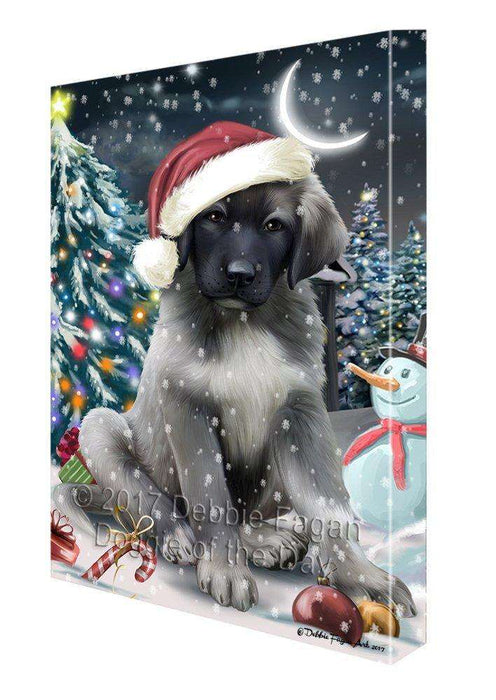 Have a Holly Jolly Christmas Anatolian Shepherd Dog in Holiday Background Canvas Wall Art D013