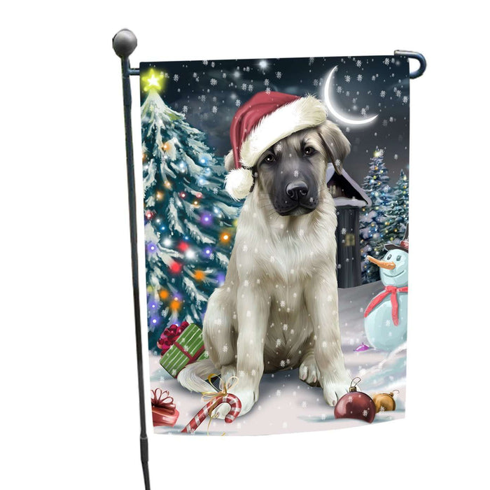 Have a Holly Jolly Christmas Anatolian Shepherd Dog in Holiday Background Garden Flag D012