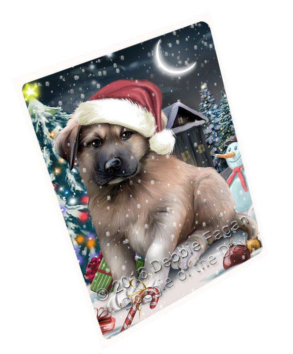 Have a Holly Jolly Christmas Anatolian Shepherd Dog in Holiday Background Tempered Cutting Board D005