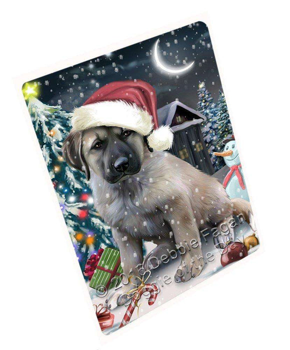 Have a Holly Jolly Christmas Anatolian Shepherd Dog in Holiday Background Tempered Cutting Board D006