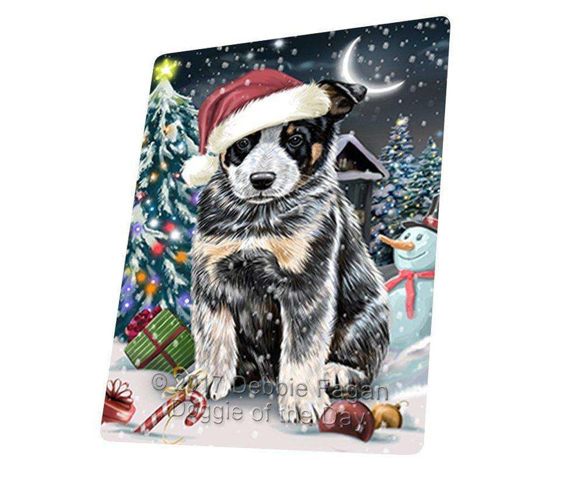 Have a Holly Jolly Christmas Australian Cattle Dog in Holiday Background Tempered Cutting Board D047