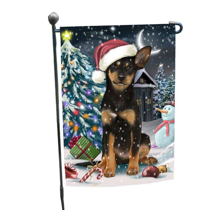 Have a Holly Jolly Christmas Australian Kelpie Dog in Holiday Background Garden Flag D058